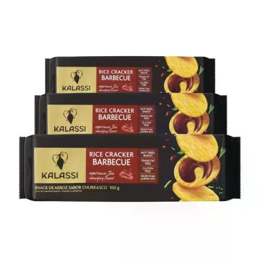 Imagem de Biscoito de Arroz, Kalassi, Barbecue, 3 Pacotes de 100g, Barbecue