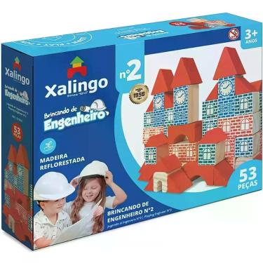 Imagem de Blocos Pedagógicos Brincando de Engenheiro 53 Peças - Xalingo UNICA