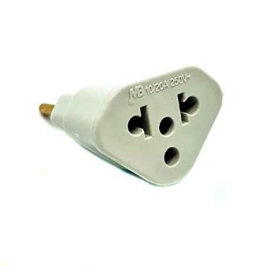 Imagem de Complete Store Adaptador De Tomada Plug Para 10a e 20a Até 250v - Bivolt - Plugue Benjamin Compatível com Secadores Chapinhas Cafeteiras Branco Pequeno