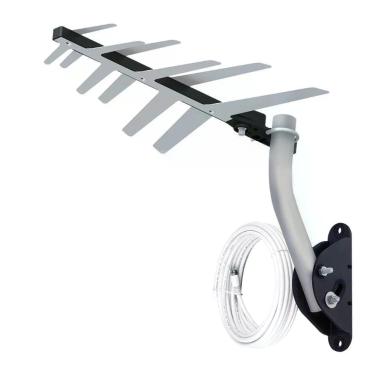 Imagem de Antena Externa Digital Aquário DTV-1500 para TV Full HD com Cabo Coaxial 10m UHF e HDTV