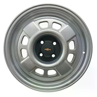 Imagem de Kit 4 Rodas Aro 17 Chevette DL 4x100 Prata Calota Preta - BRW