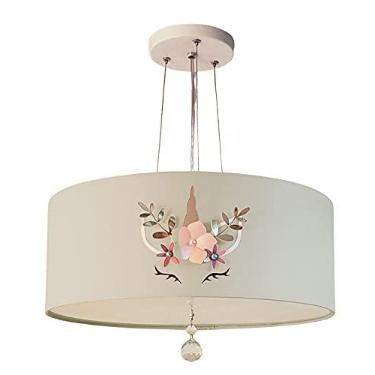 Imagem de Lustre Pendente Infantil Unicórnio Cúpula Cinza 40x15 2E27