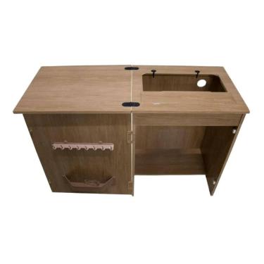 Imagem de Gabinete Avelã Bancada Movel Maq. Costura Reta Pretinha 15C. - Singer