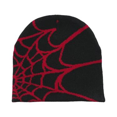 Imagem de Gorro Unissex Y2K De Tricô Com Teia De Aranha Para Quatro Estações, Mo