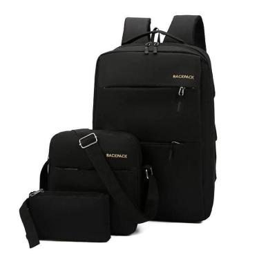 Imagem de Kit Mochila Executiva Masculina Notebook Escolar Trabalho - HWJ