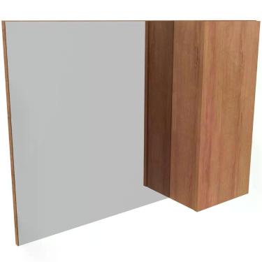 Imagem de Espelheira Para Banheiro 80 Cm Com 1 Porta Marina Amêndoa