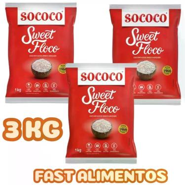 Imagem de Combo 3 coco sweet flocos 1 kg sococo