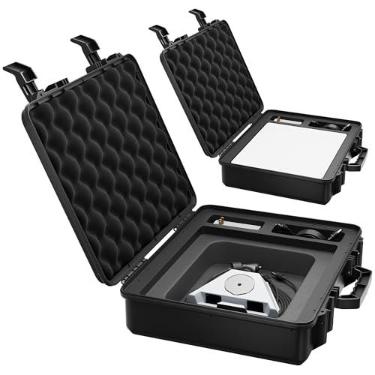 Imagem de EAZUSE Mini capa Starlink para viagem rígida para mini Starlink com espuma moldada para prato, fonte de alimentação, cabo e cabo Ethernet, suporte, adaptador de tubo bolsa impermeável
