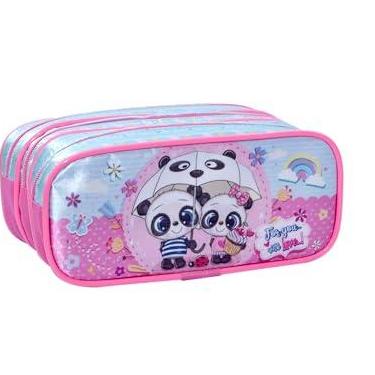 Imagem de Estojo escolar Triplo Panda Baby Estojos Kids