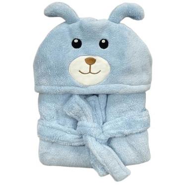 Imagem de Roupão Infantil com Capuz Laço Bebê Power Sec (BR, Idade, 1 Ano, 2 Anos, Regular, Cão Azul)