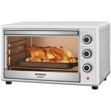 Imagem de Forno Elétrico de Bancada Mondial Multifuncional 42L Branco e Prata Gr