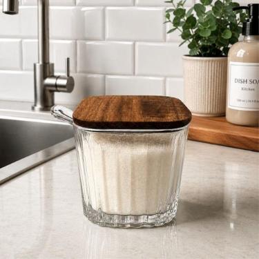 Imagem de Açucareiro Saleiro C/ Colher Montecarlo de Cristal Tampa 9cm - Hauskra