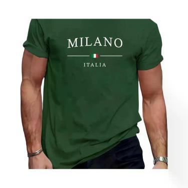 Imagem de Camiseta Casual De Algodão Masculina De Verão Com Estampa De Letras Mi