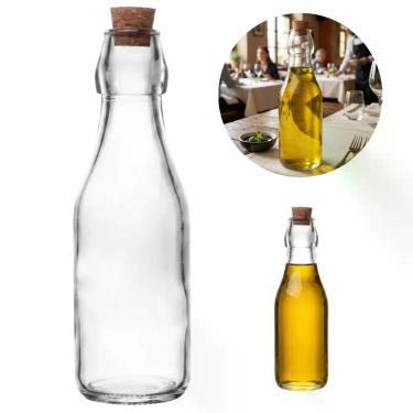 Imagem de Garrafa para Azeite Vidro 260ml Tampa Cortiça Elegante - Your House BW