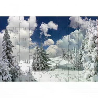 Imagem de Quebra-cabeça Paisagem com Neve Pelo Mundo para Memória e Concentração Indicado para Idosos Coleção Tea e Amor