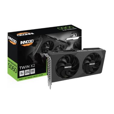 Imagem de Placa de Vídeo GeForce RTX 5060 8GB GDDR7 128bits - Twin X2 - DLSS 4 - Inno3D N50602-08D7-195071N