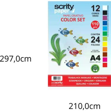 Imagem de Bloco para Educacao Artistica Color SET 12COR. A4 110G. 24FL - SCRITY