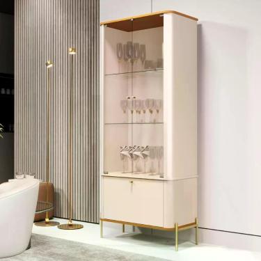 Imagem de Cristaleira 2 Portas Baton Rouge Off White Nature Dourado