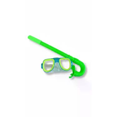 Imagem de Kit Máscara Mergulho Snorkel Infantil Natação Praia Pis Verd - Congrat