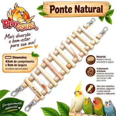 Imagem de Ponte Natural. Ideal para calopsitas, agapornis aves em geral. Produto