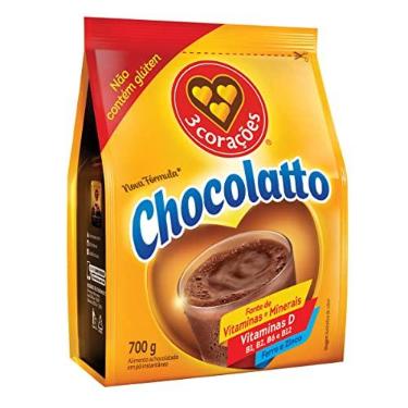 Imagem de Achocolatado em Pó 3 Corações Chocollatto, Sachê, 700g