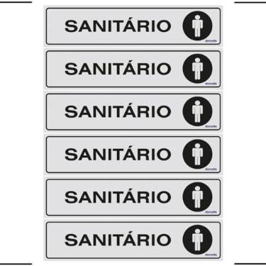 Imagem de Combo 6 Placas De Sinalização Sanitário Masculino 30x7 Ekomunike - B-525 F9e