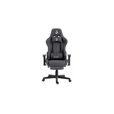 Imagem de Cadeira Gamer Rise Mode X04, Ângulo Ajustável, Apoio Para os Pés Retrátil, Cinza, Tecido - RM-CG-X04-GR-FBC