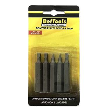 Imagem de Kit 5 Ponta Bit Fenda CV 75mm x 1/4 x 4,0mm Beltools