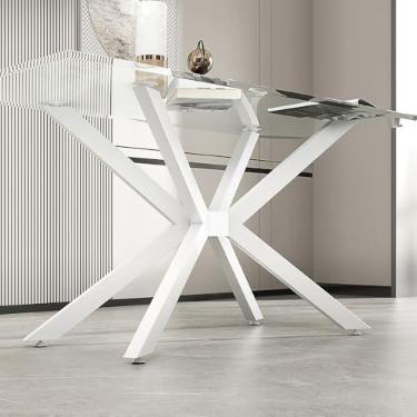 Imagem de sumatos Base de mesa moderna preta, pernas de mesa de jantar de 73 cm com ventosas, base de mesa para mármore, vidro, tampo de madeira, pernas de móveis para mesa de centro, mesa de topo, casa,