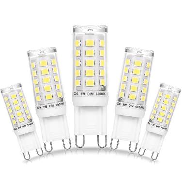 Imagem de Ziomitus Lâmpadas LED G9 reguláveis sem cintilação, luz do dia 6000 K, substitui halogênio de 20 W, 25 W, 30 W, branco frio, branco brilhante, AC120V regulável, lâmpadas LED G9 para lustre de teto