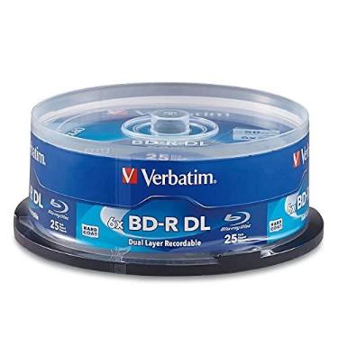 Imagem de Verbatim Disco de mídia gravável Blu-ray BD-R 50GB 8X camada dupla - pacote com 25 eixos - 98356, branco