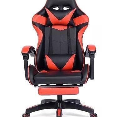 Imagem de Cadeira Gamer Ergonômica Reclinável Giratória Confortável Com Apoio de Pe Cor:Vermelho