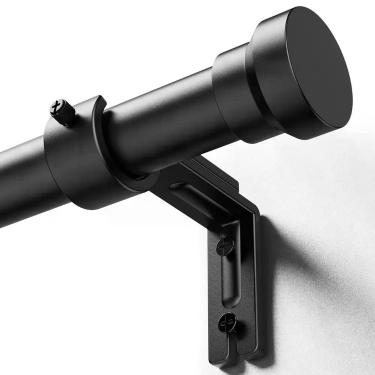 Imagem de Varões de cortina Yafex, ajustáveis de 32 a 58 cm, preto fosco, pacote