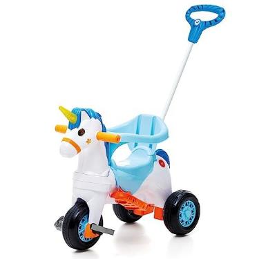 Imagem de Calesita - FANTASY - AZUL - Unicornio de guiar e pedalar