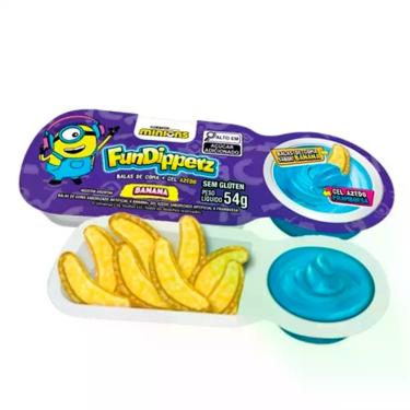 Imagem de Bala de Goma Fundipperz Minions Sabor Banana + Gel Azedo Framboesa 54g