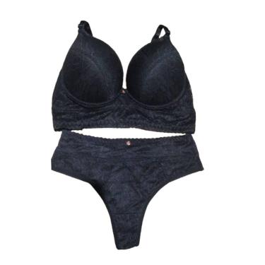 Imagem de Conjunto Lingerie Calcinha Sutiã Cropped Renda Fio Duplo - VAYDOSA, Pr