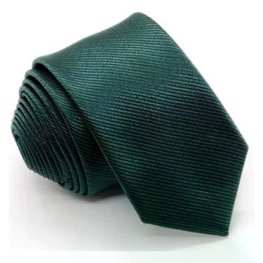 Imagem de Gravata Slim Masculina OEM Noivo Premium 100% Poliéster 140x5 Verde Esmeralda para Evento Social