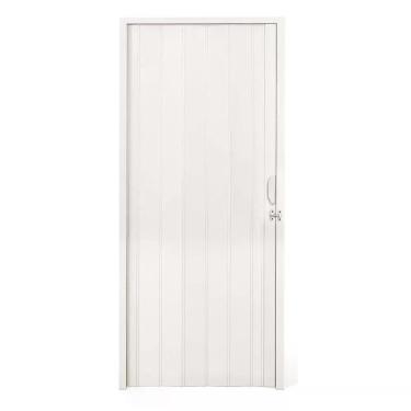 Imagem de Porta Sanfonada Porta Sanfonada PVC Correr PVC 210X80CM para Ambientes Internos Branca Kala 80CM