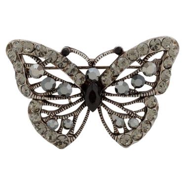 Imagem de Broche Strass Borboleta Black BRG0057 - Akasaki