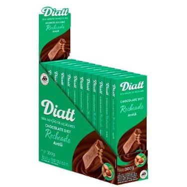 Imagem de Chocolate Diet Recheado com Avelã Diatt contendo 12 unidades de 25g cada