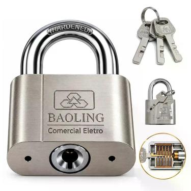 Imagem de Cadeados Grande Baoling Chave Atomica Robusto Resistente 70mm Antifurt