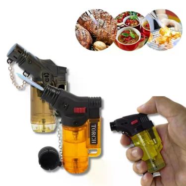 Imagem de Maçarico Isqueiro Mini Portátil Recarregável Cozinha Refil - Mini Maça