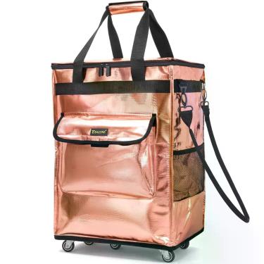 Imagem de Bolsa Tote BALEINE Carrinho de Compras Rodinhas 51x39x65 cm Rosa