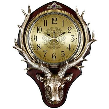 Imagem de Relógio de parede decorativo, relógio de parede silencioso doméstico Relógio de sala de estilo europeu para cozinha de escritório Sala de aula fácil de ler