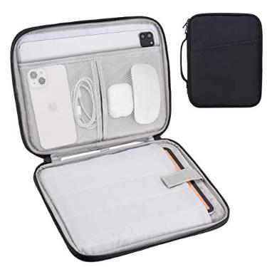 Imagem de Cayeelu Capa para tablet de 9 a 11 polegadas, compatível com iPad Pro de 11 | Nylon repelente à água, acolchoado; serve para Samsung Galaxy Tab S9/S8; bolsos para carregador e fones de ouvido — 200 ml