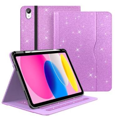Imagem de Zonefoker Capa para iPad 11ª geração (A16) de 11 polegadas 2025, para 10ª geração de 10,9 polegadas 2022, capa brilhante brilhante para iPad 11/10 ª geração com hibernar/despertar automático, suporte
