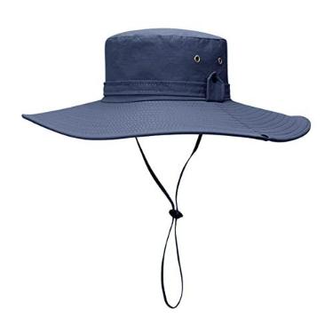 Imagem de Chapéu de sol, Moniss Chapéu de sol de aba larga proteção UV chapéu de balde dobrável para pesca caminhada acampamento 12 cm aba