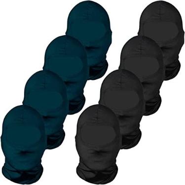 Imagem de Kit 8 balaclavas balaclava touca toca ninja bandana UV50+ Cor:4 pretas / 4 azul marinho
