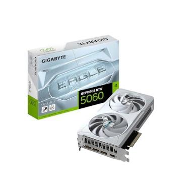 Imagem de GIGABYTE Placa gráfica GeForce RTX 5060 Eagle OC ICE 8G, 8GB 128-bit GDDR7, PCIe 5.0, sistema de refrigeração WINDFORCE, placa de vídeo GV-N5060EAGLEOC ICE-8GD