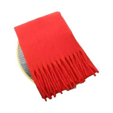 Imagem de Cachecol De Luxo Feminino Em Cashmere, Xale Grosso E Quente Com Franja